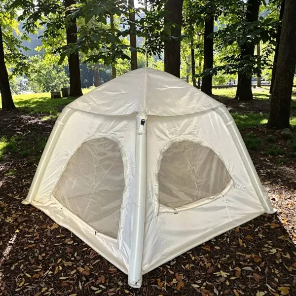 Inflatable tent pictured for the inflatable tent packed size guide