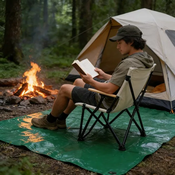 Folding camping furniture pictured for the camping chair seat height guide